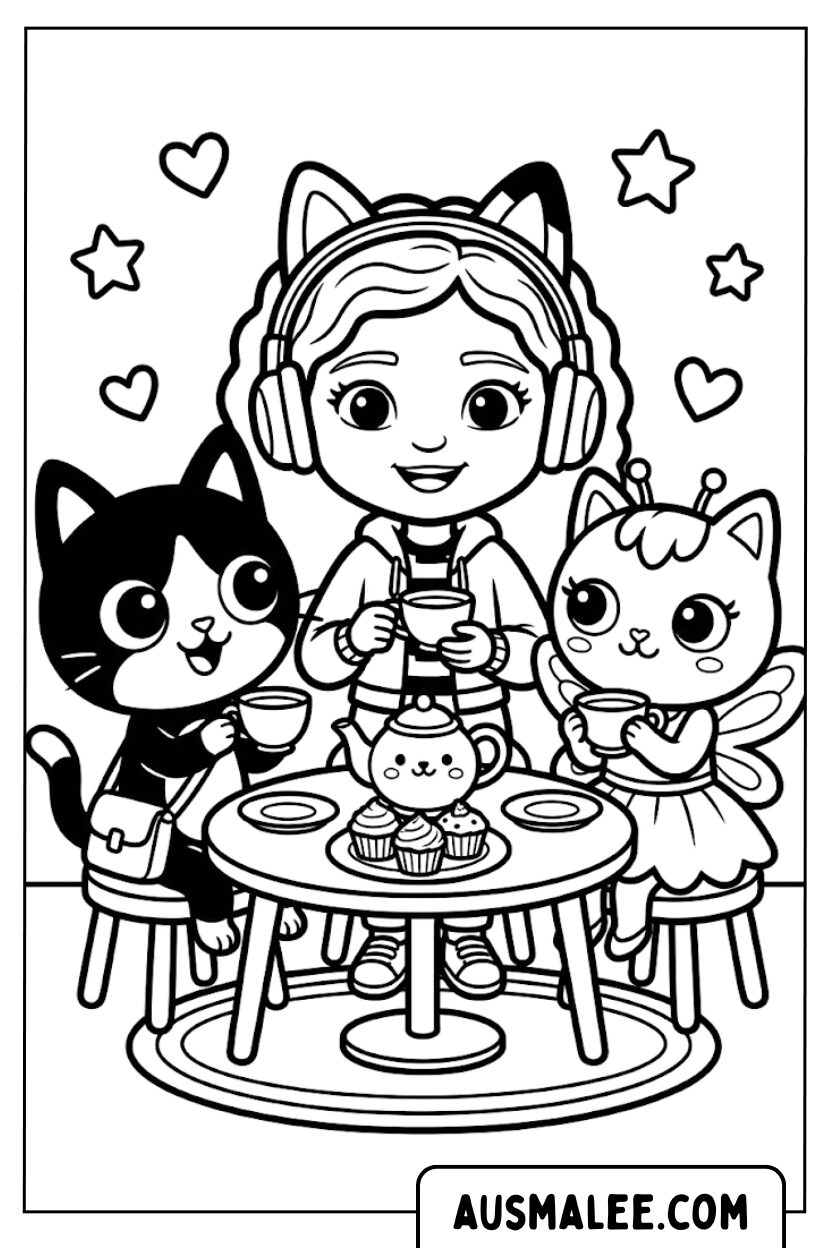 Coloriages pour un goûter du chat Gabby