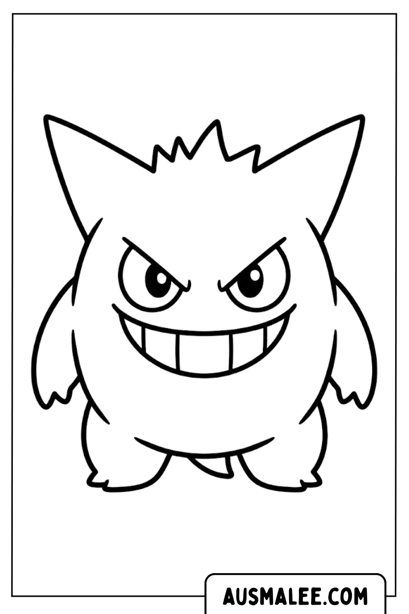 Ausmalbilder Gengar Gruselig