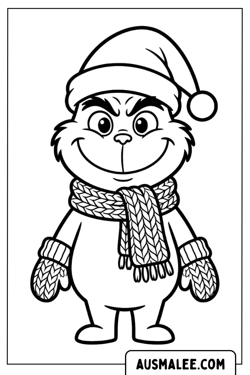 Grinch winterkleren kleurplaten