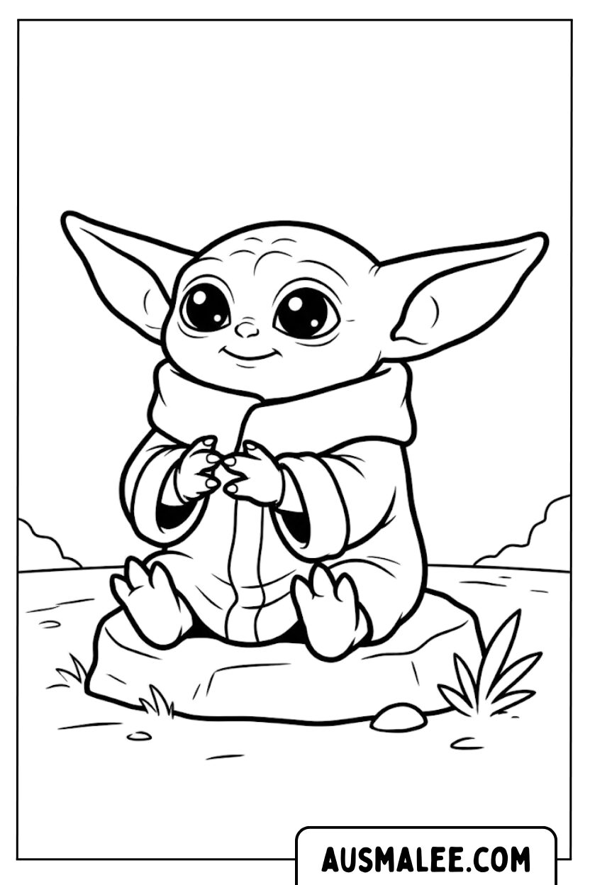 Grogu Baby Yoda kleurplaten