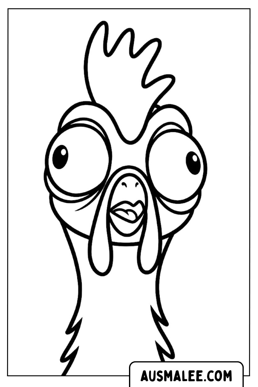 Heihei rooster coloring pages