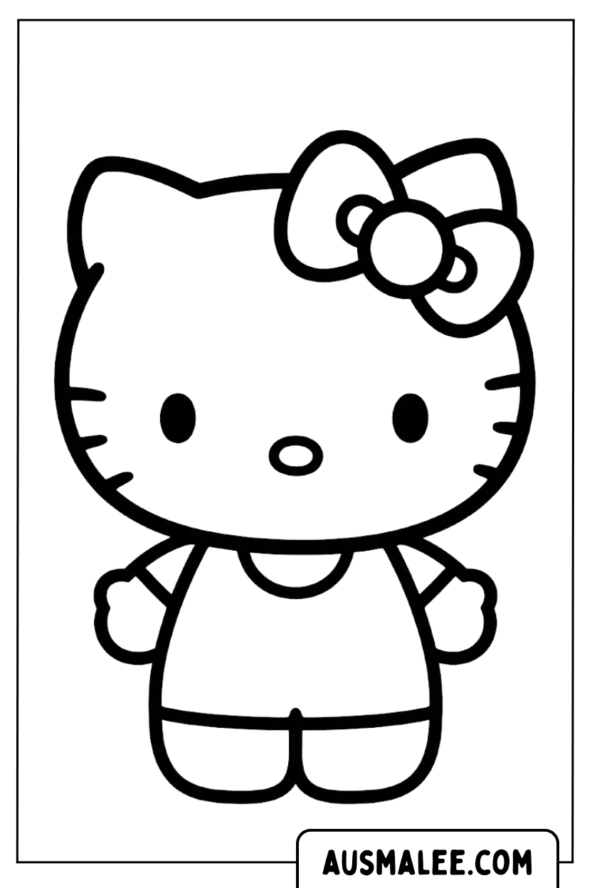 Coloriages Hello Kitty debout