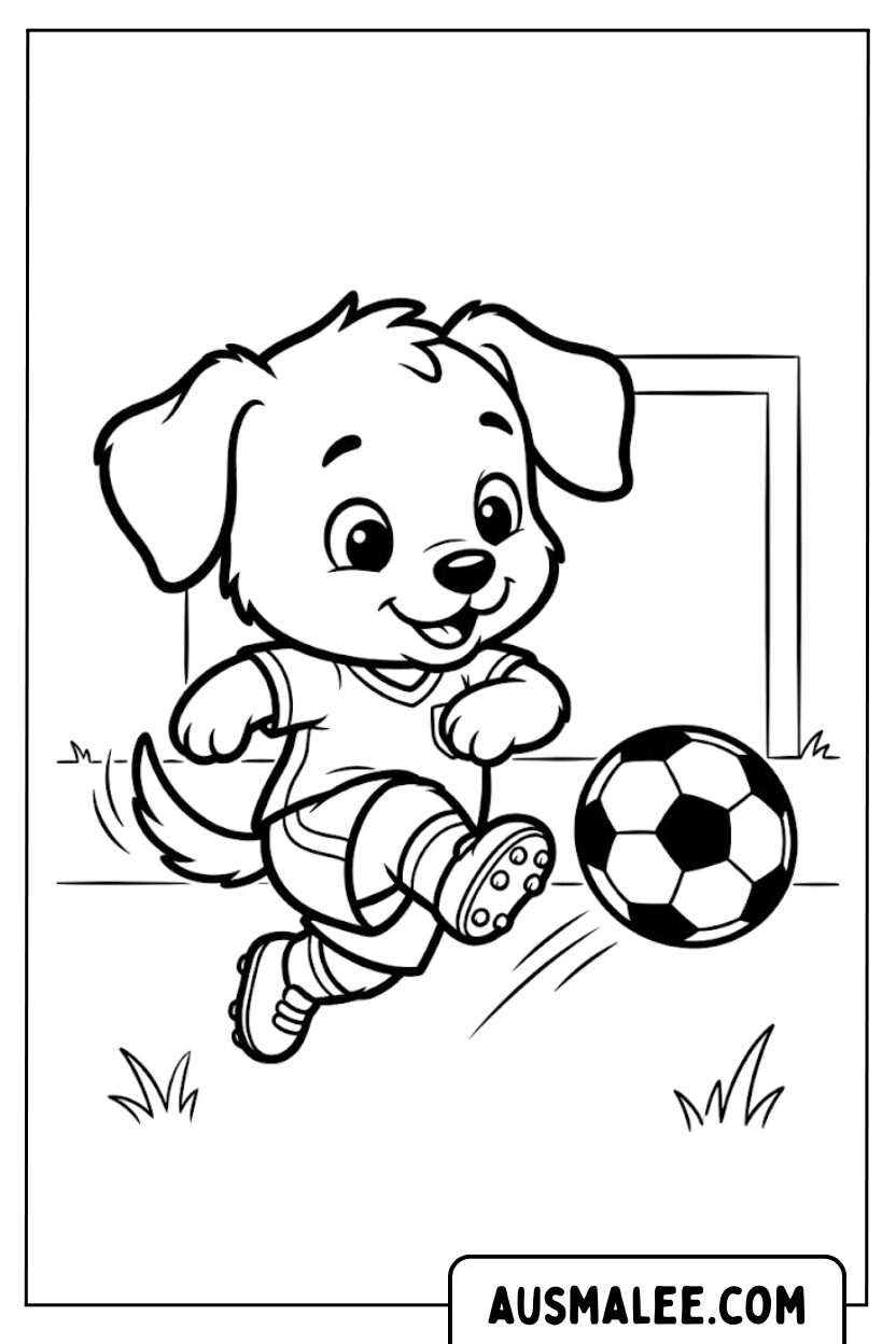 Dog football jersey coloring pages
