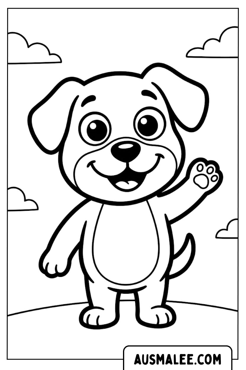 Coloriages de chien agitant