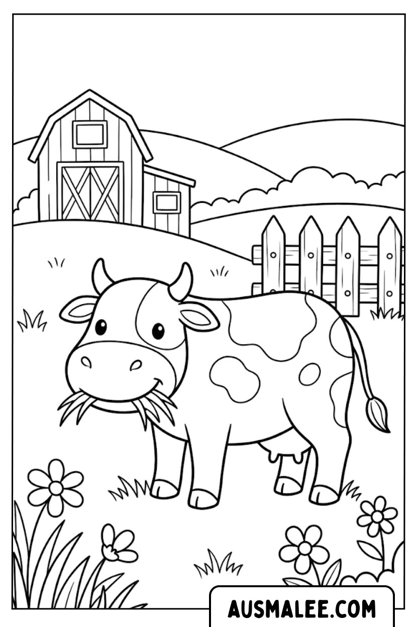 Coloriages de ferme de vaches