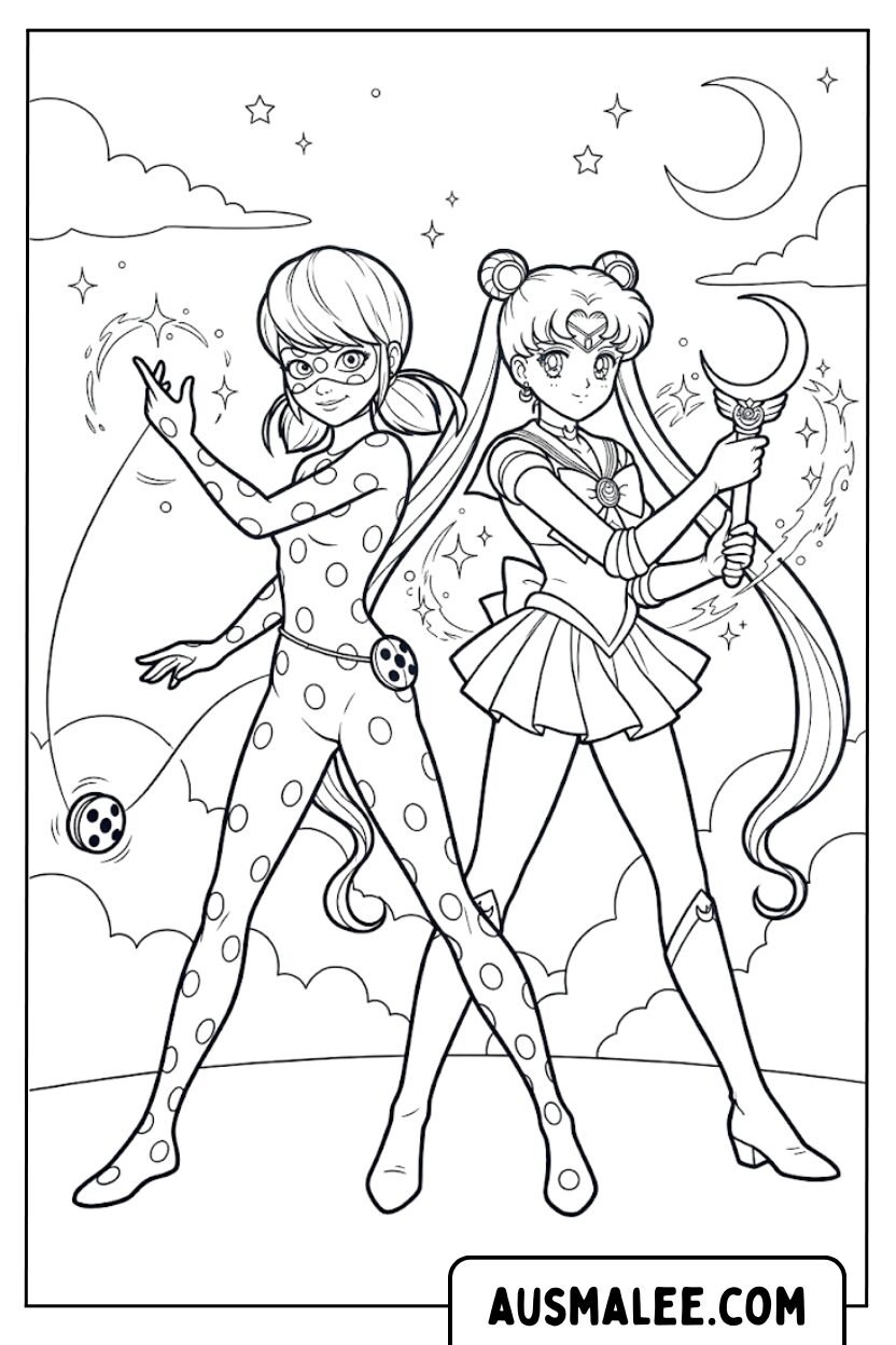 Ladybug Sailor Moon coloring pages