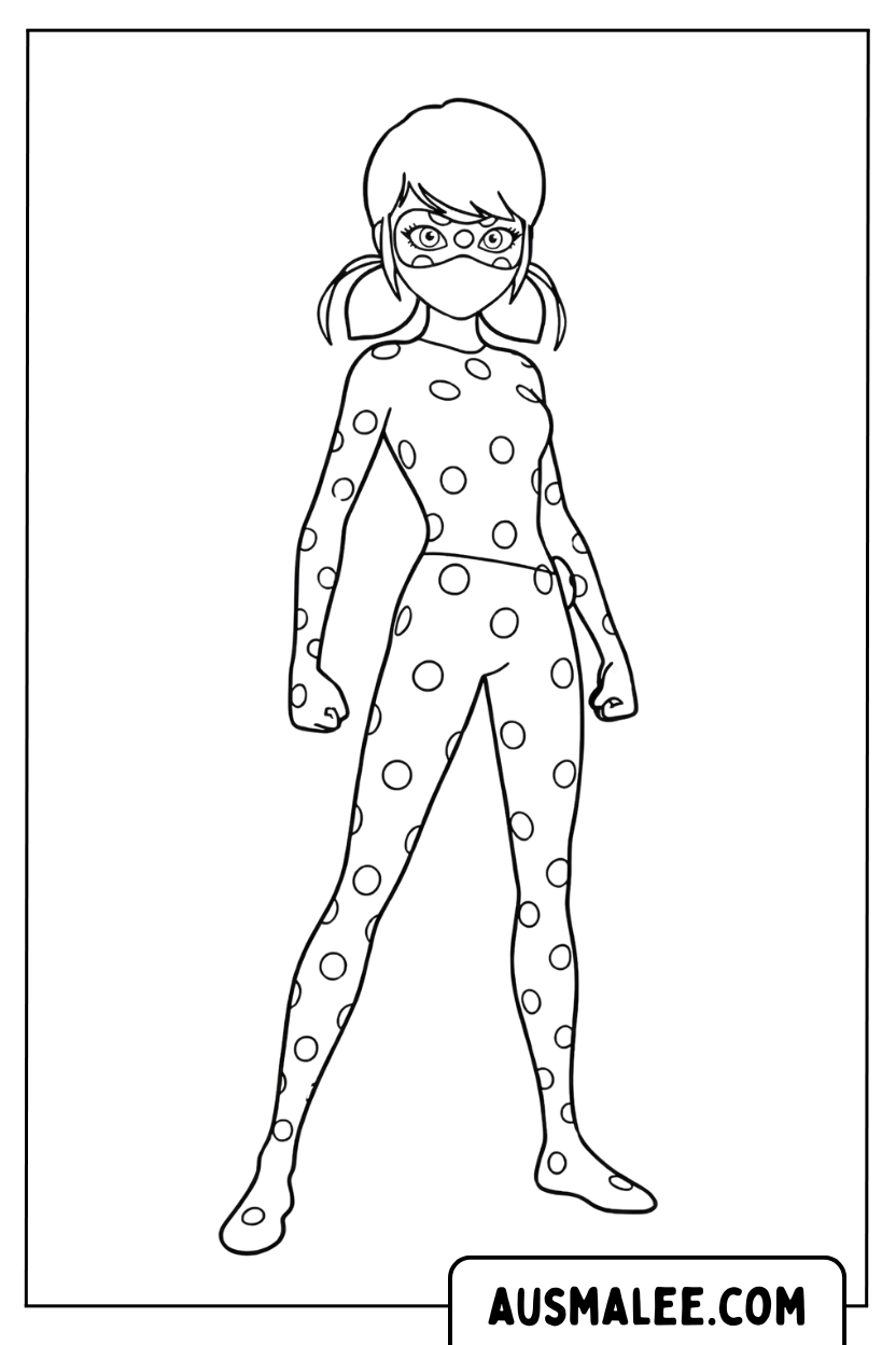 Ladybug Standing Heroic Coloring Pages