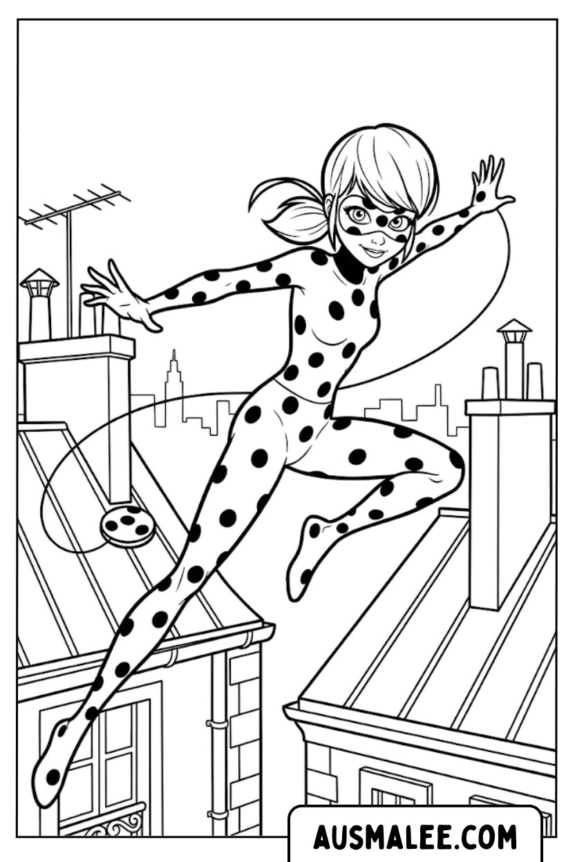 Ladybug Yoyo Swing Coloring Pages