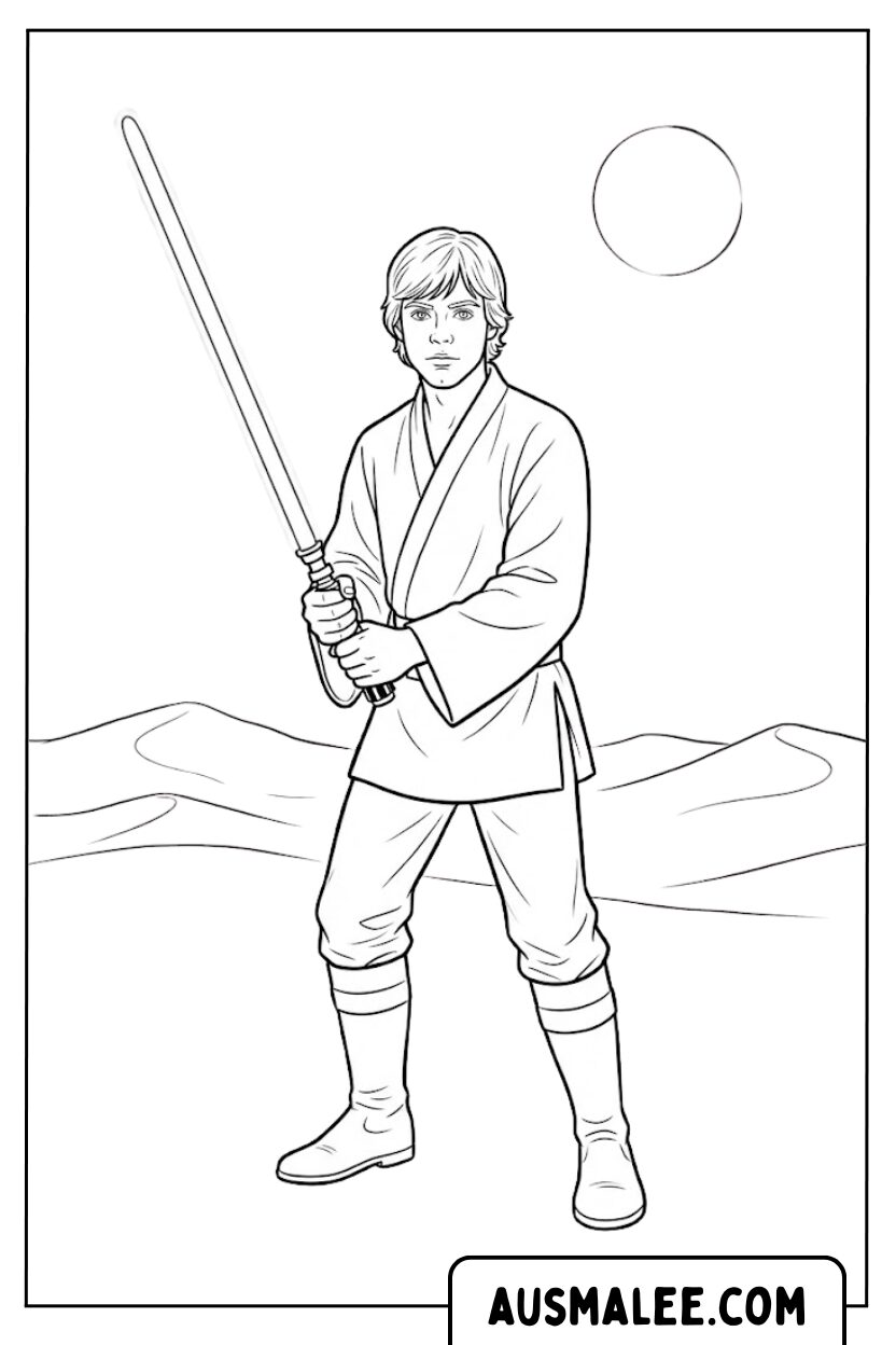 Luke Skywalker woestijn kleurplaten