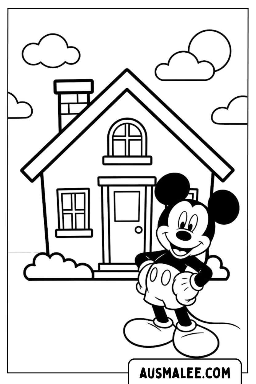 Mickey Mouse huis kleurplaten