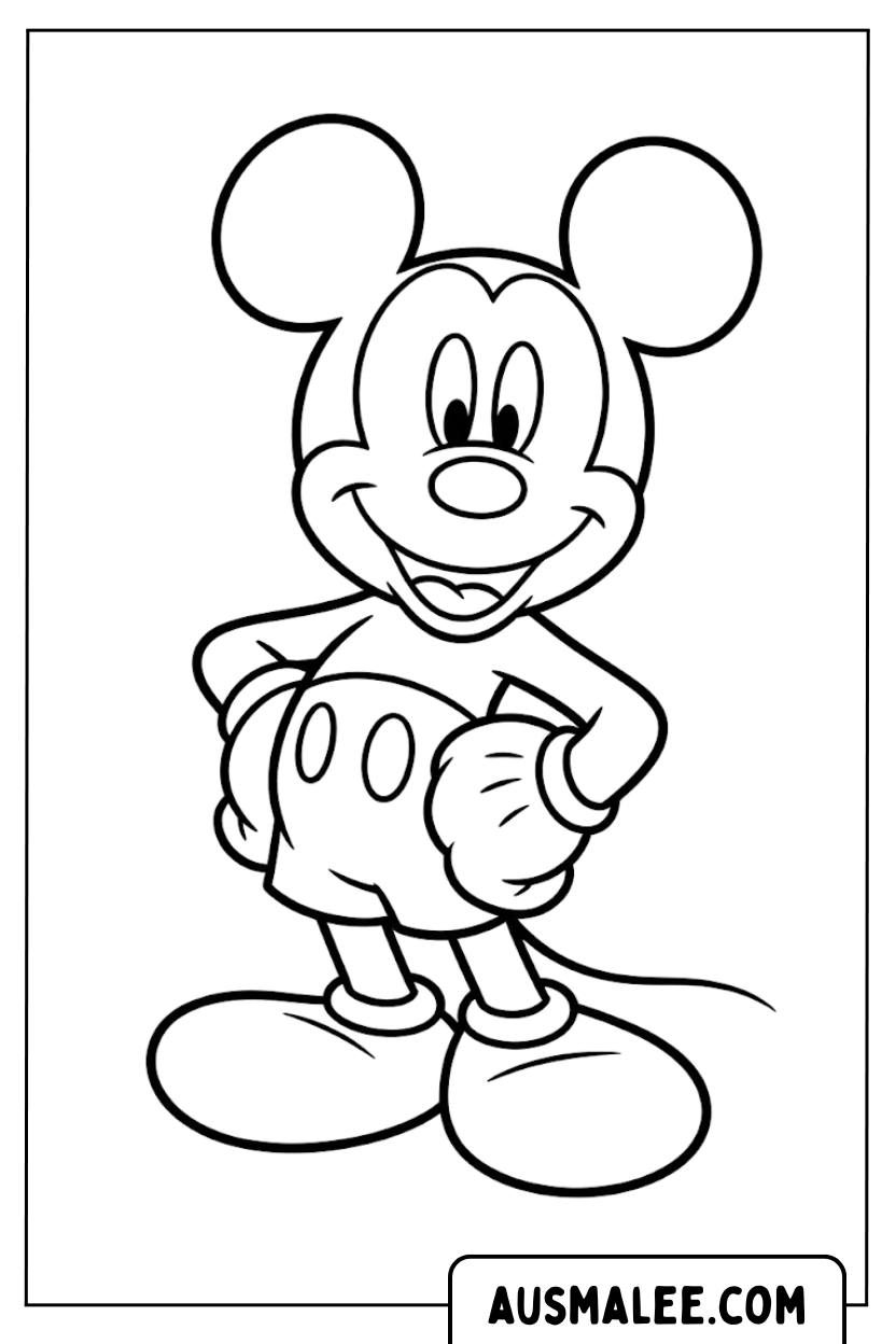 Coloriages Mickey Mouse Pose
