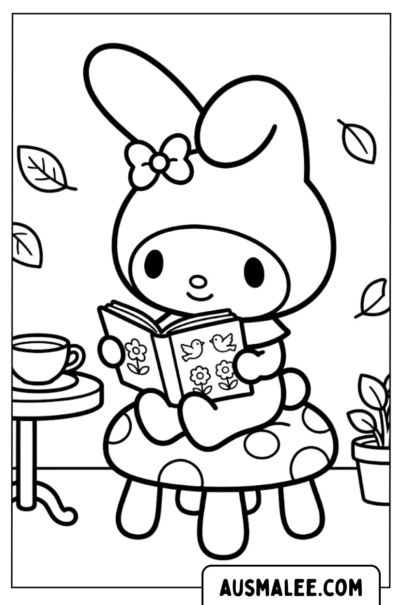 Coloriages Livre de lecture My Melody