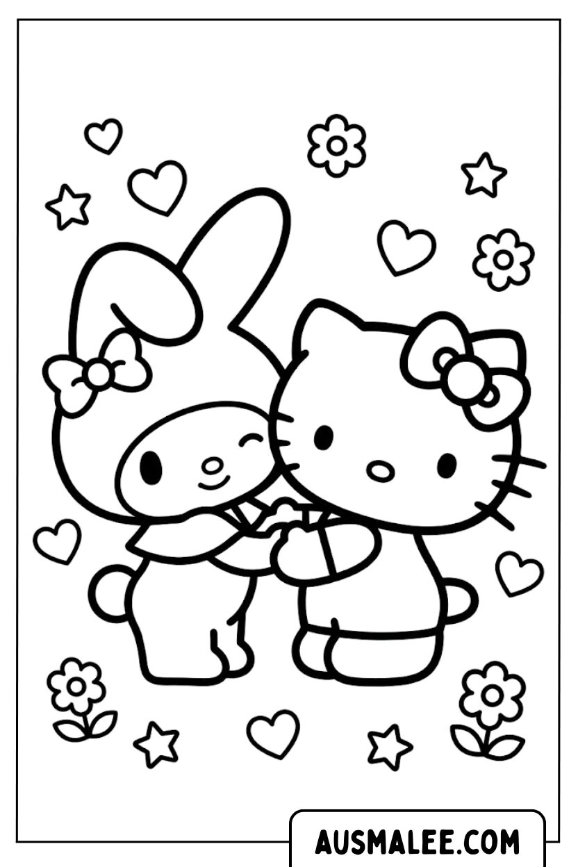 Coloriages Ma mélodie Hello Kitty