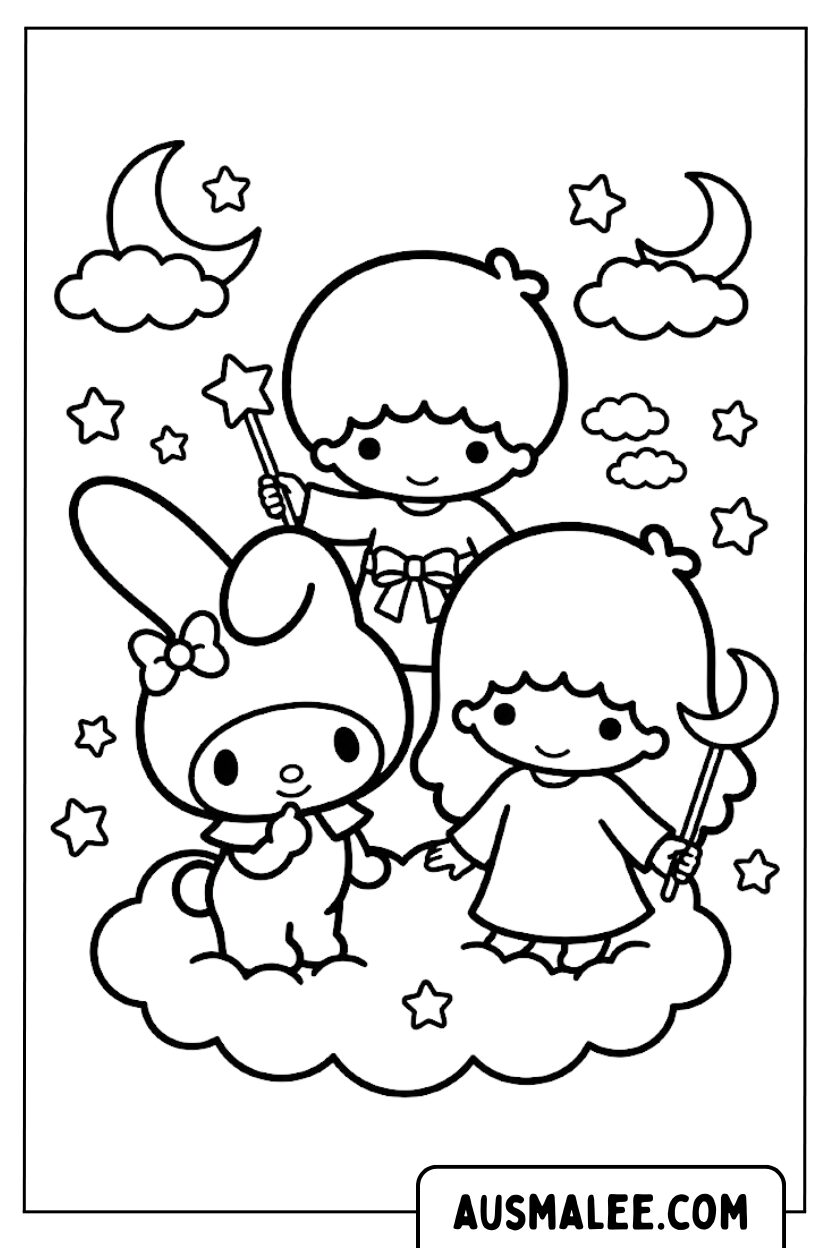 Coloriages My Melody Little Twin Stars