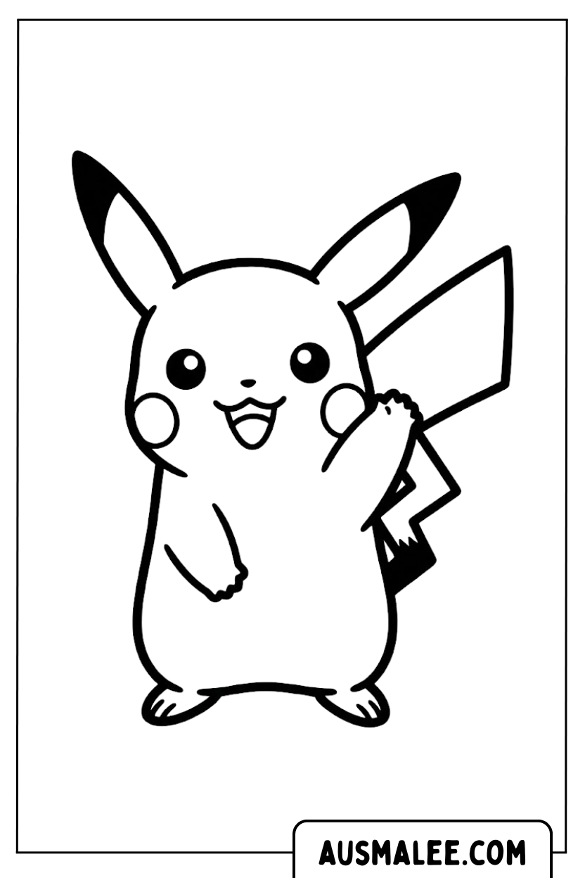 Coloriages Pikachu agitant