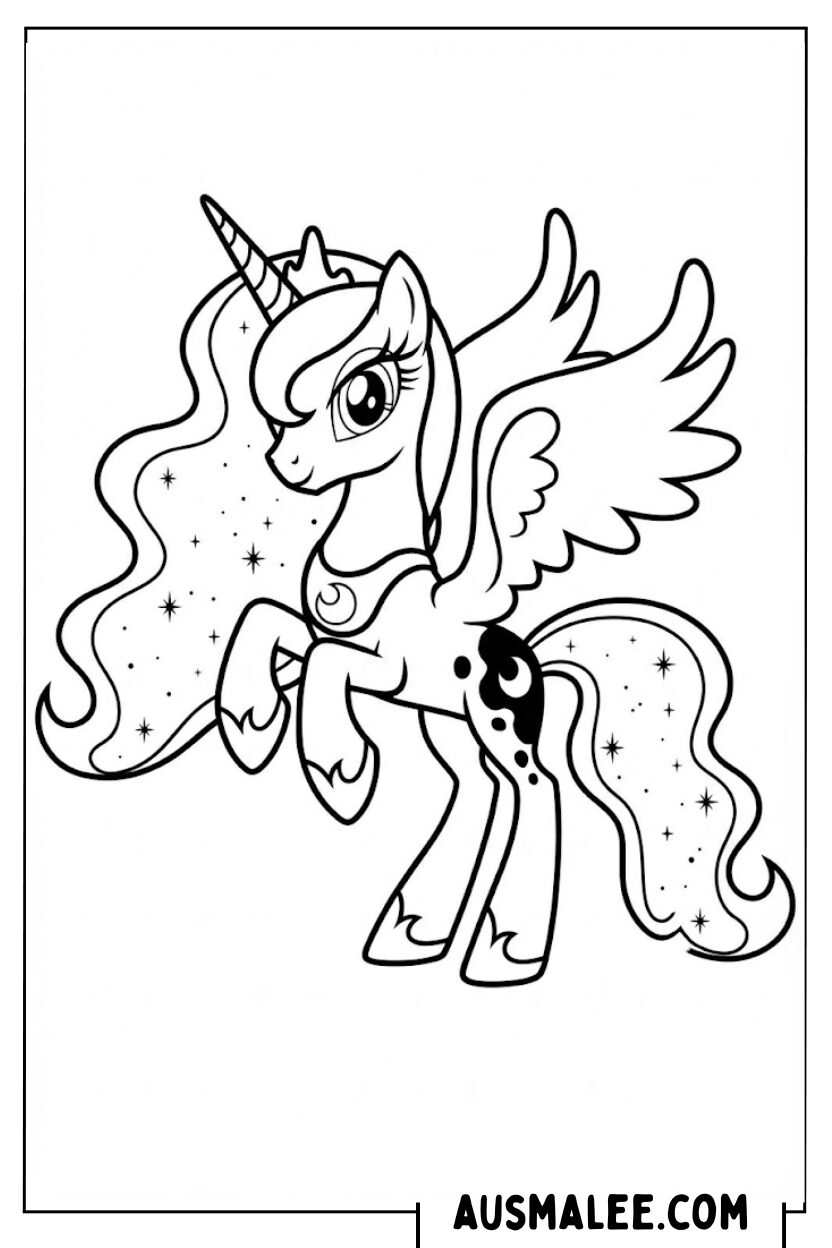 Coloring pages Princess Luna Standing