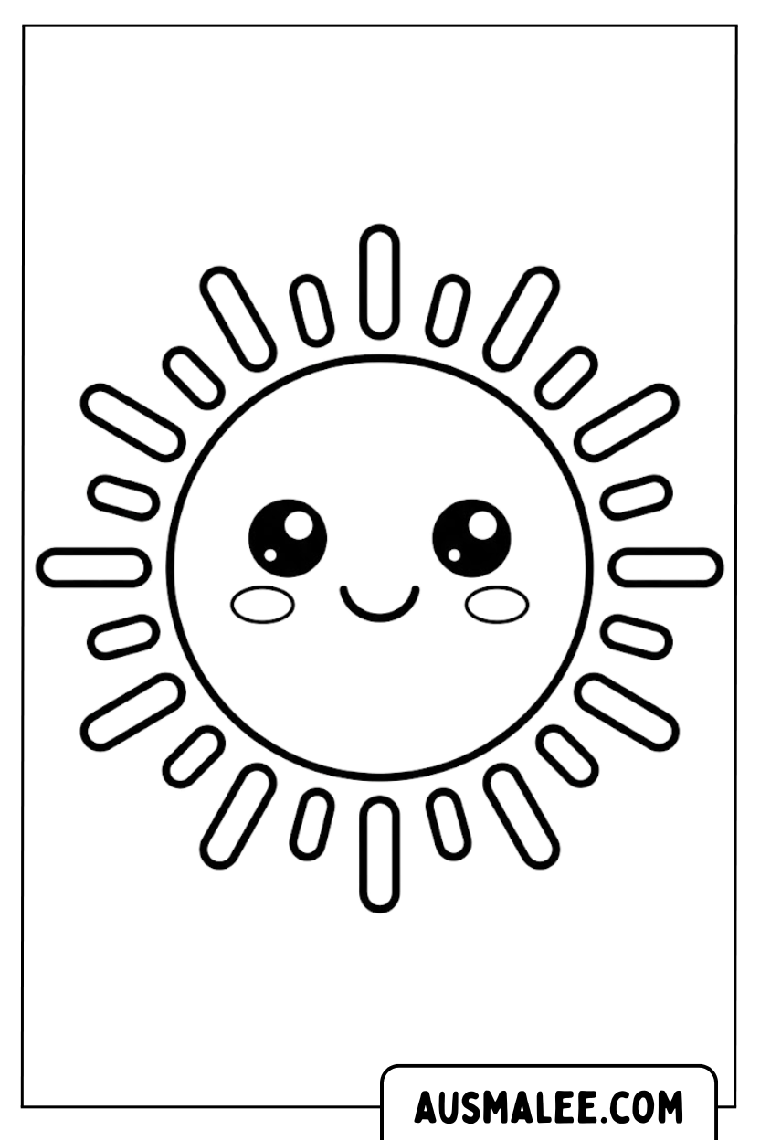 Coloriages soleil kawaii
