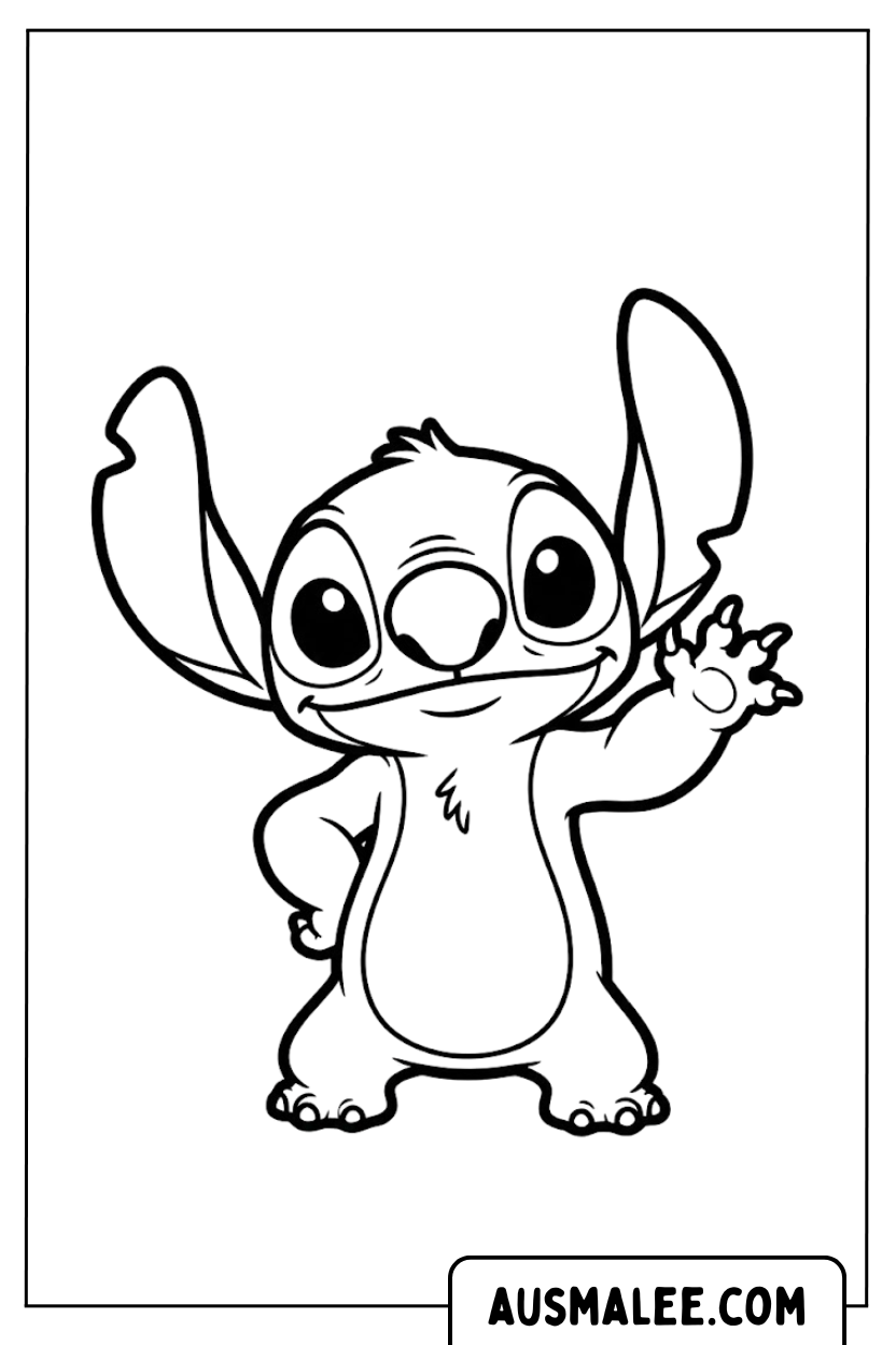 Coloriages Stitch sourire