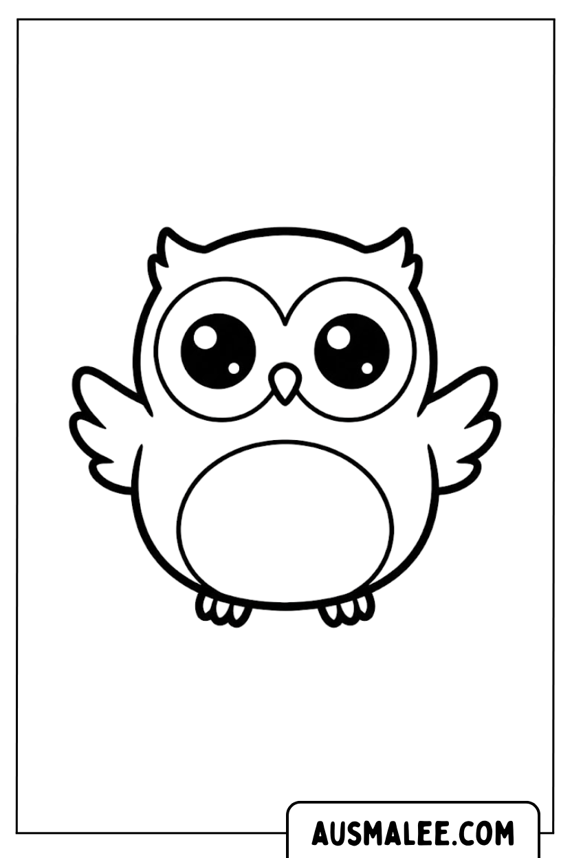Coloriages hibou mignon