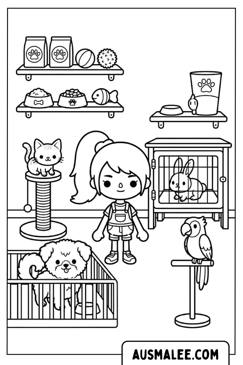 Toca Boca Pet Shop Huisdieren Kleurplaten