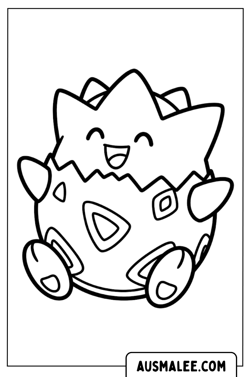 Ausmalbilder Togepi Glücklich