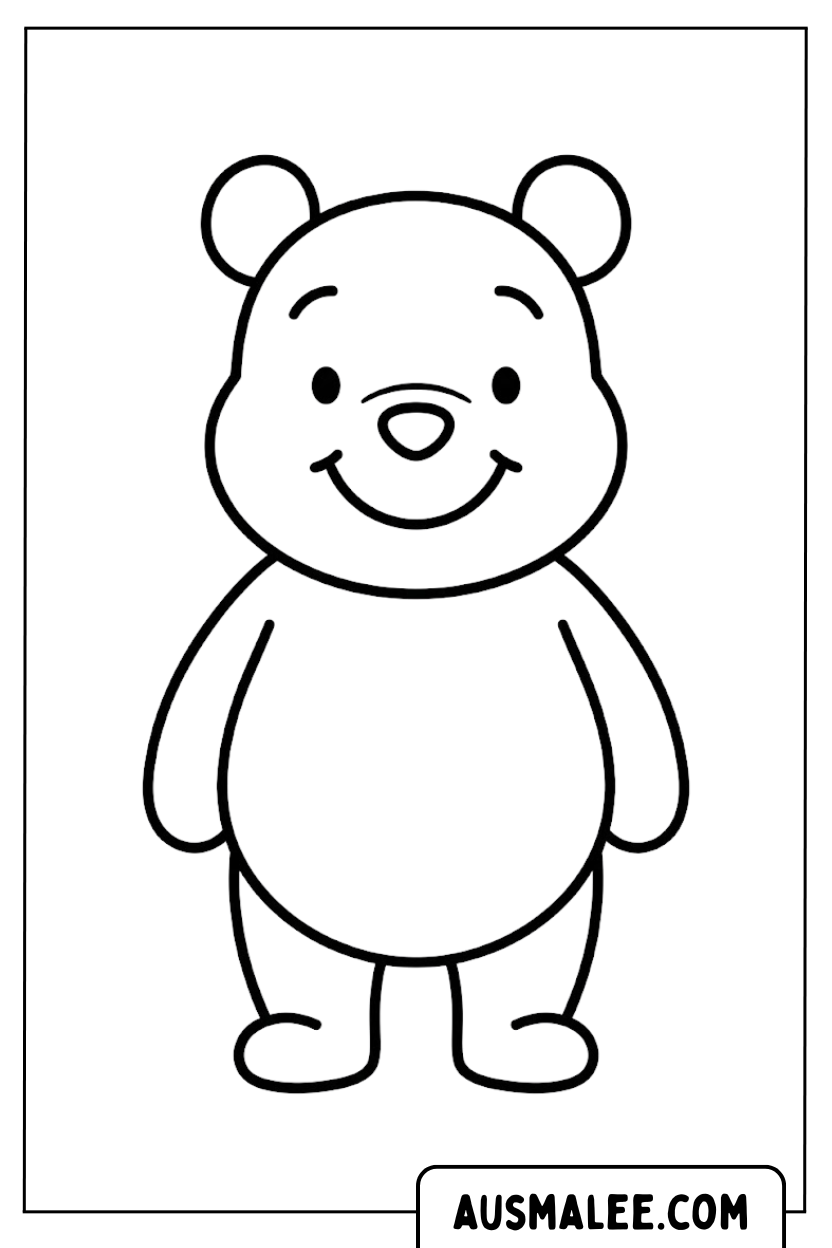 Coloriages Winnie l'ourson debout
