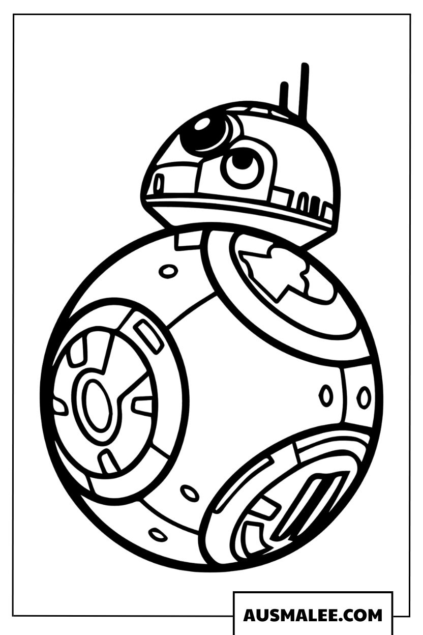 BB-8 Robot kleurplaat.