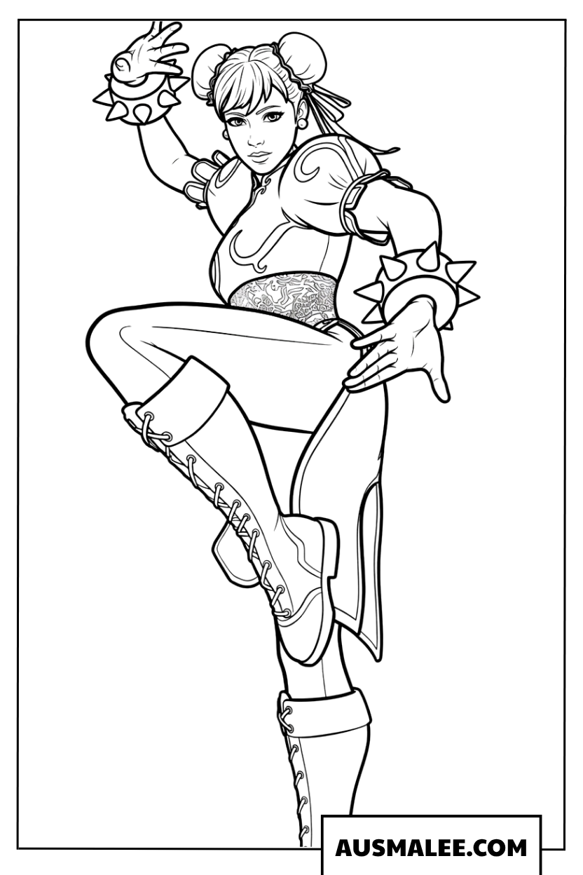 Kleurplaat Chun-Li Fortnite Skin