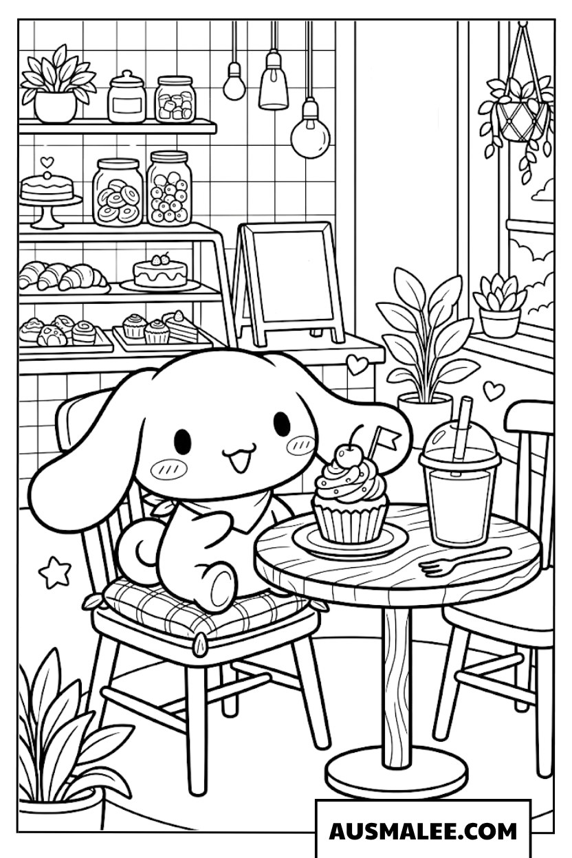 Cinnamoroll Ausmalbilder im Café