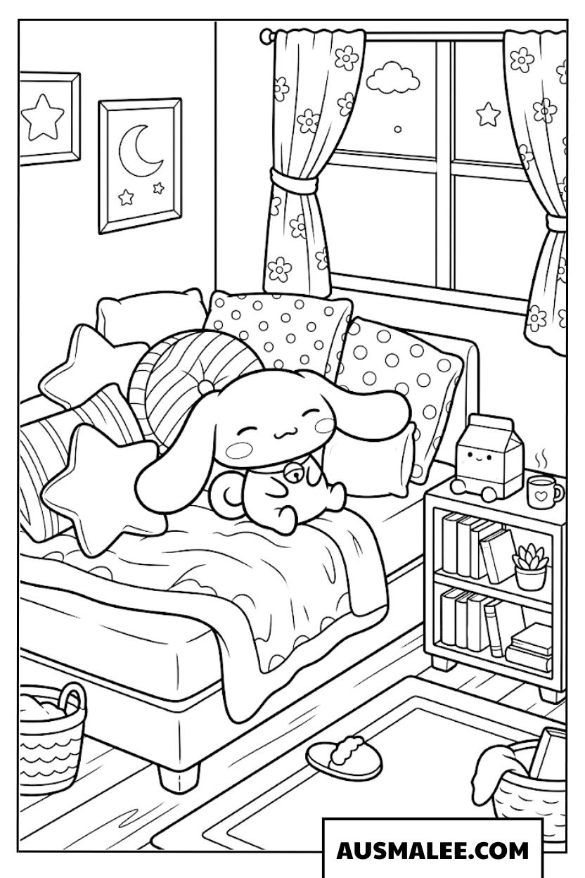 Cinnamoroll Ausmalbilder im Schlafzimmer