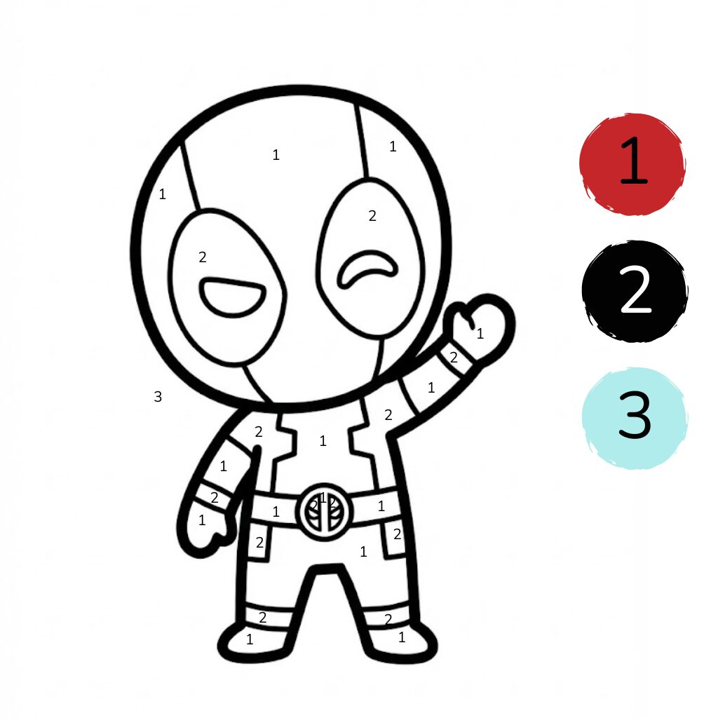 Deadpool om in te kleuren