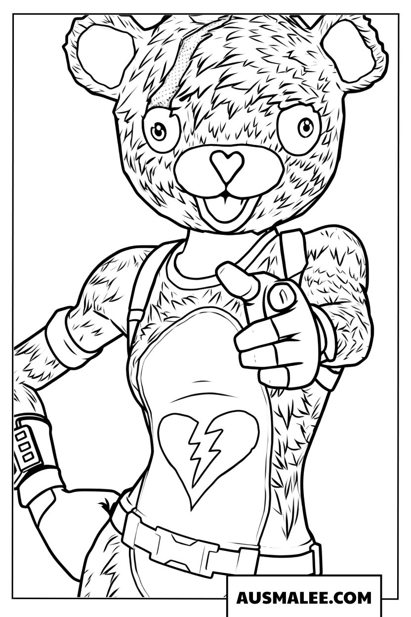 Kleurplaat Fortnite Cuddle Team Leader
