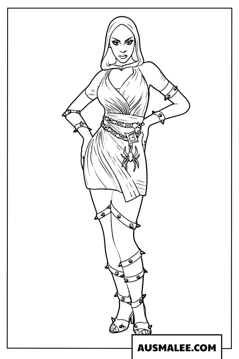 Kleurplaat Fortnite Doja Cat Skin
