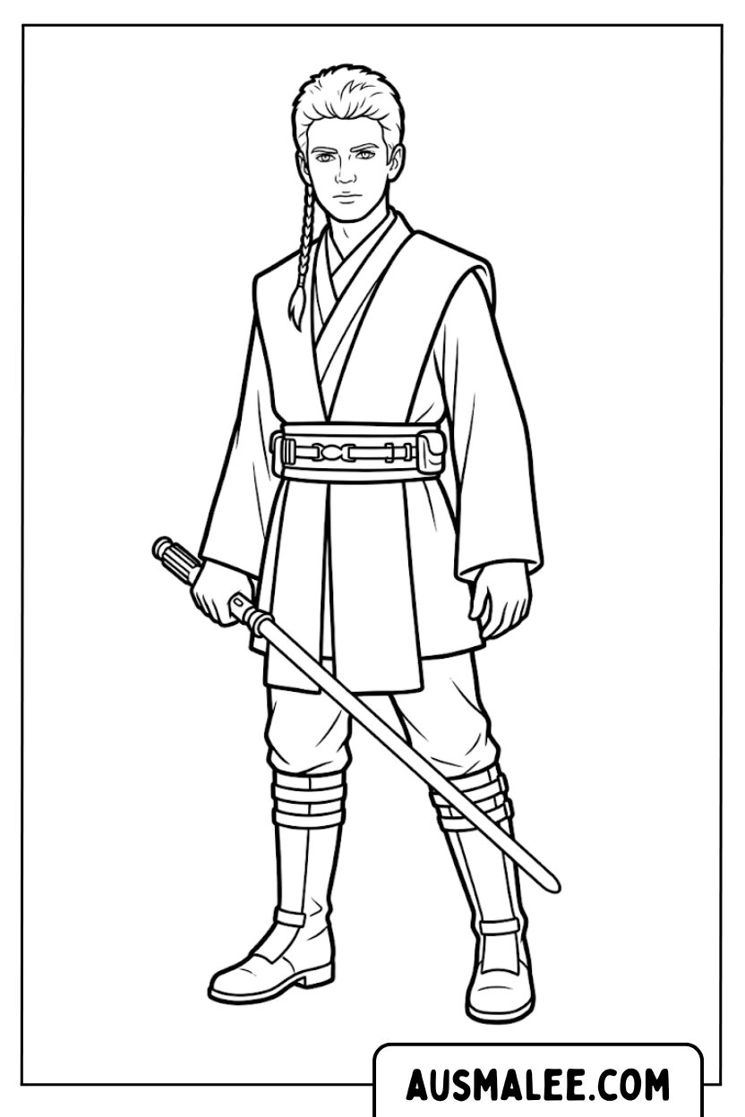 Anakin Skywalker Jedi kleurplaten