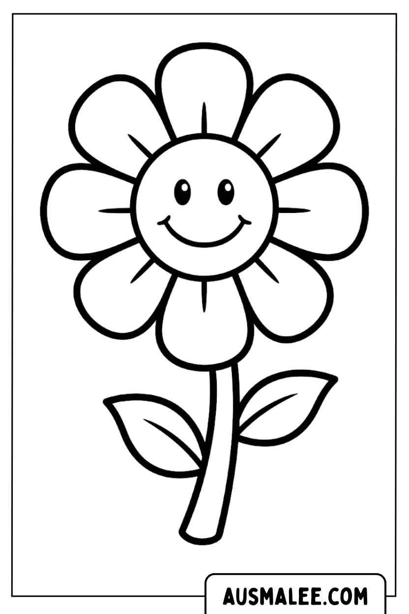Coloriage Fleur souriante