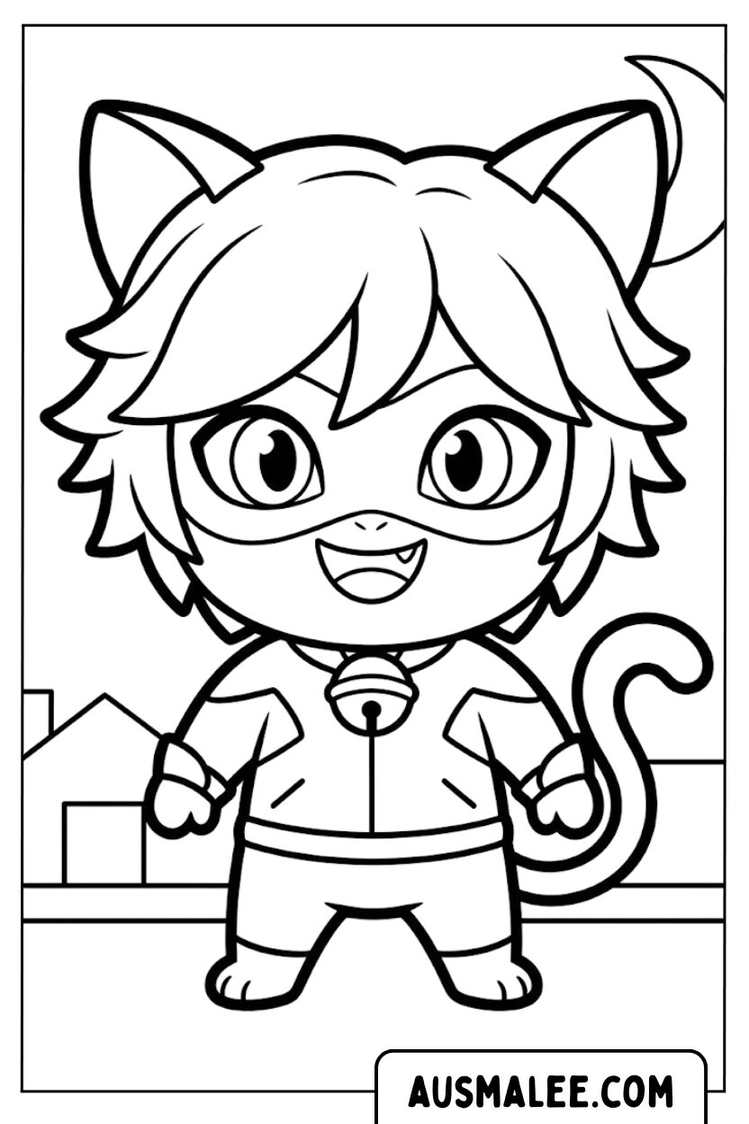 Malvorlagen Cat Noir Chibi Stadt