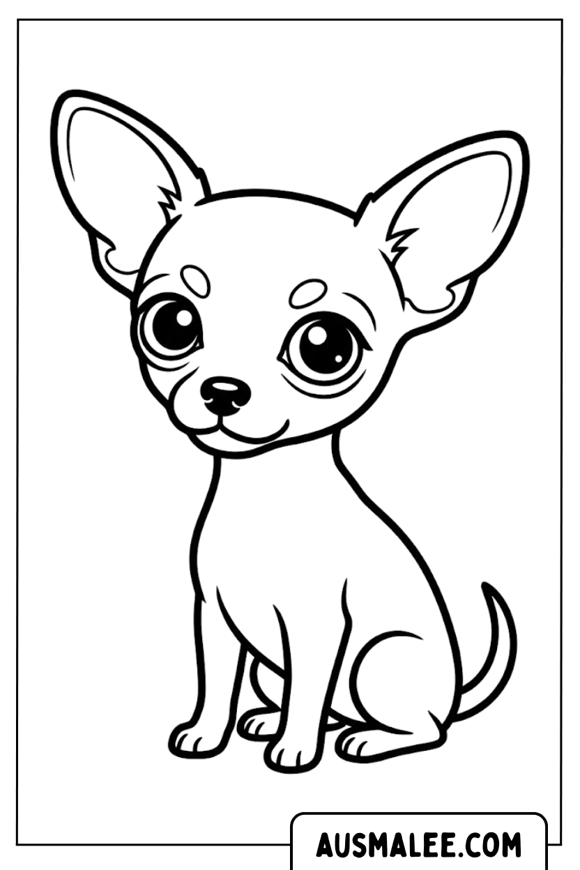 Kleurplaten Chihuahua kleine hond