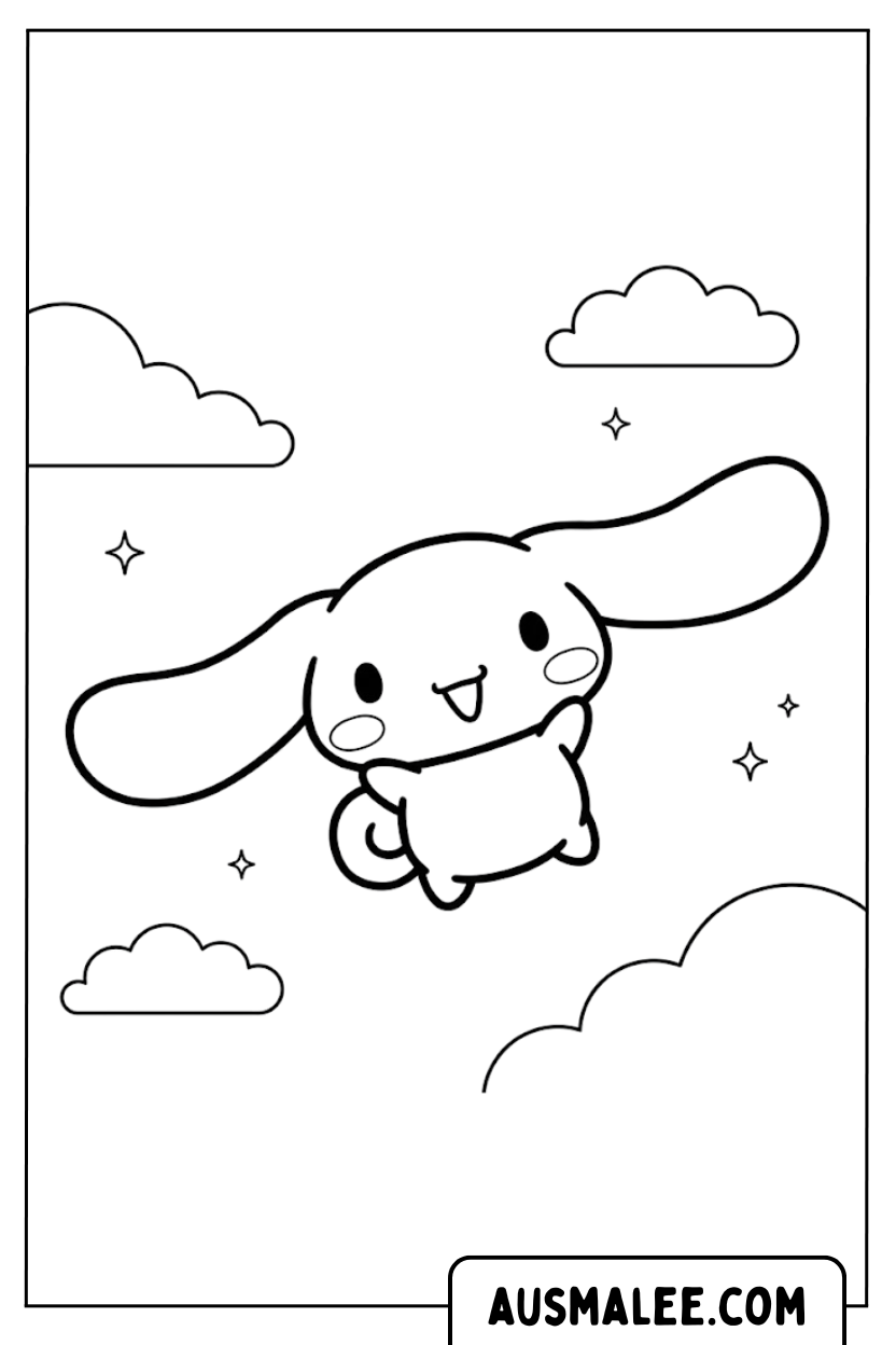Malvorlagen Cinnamoroll Fliegt Im Himmel