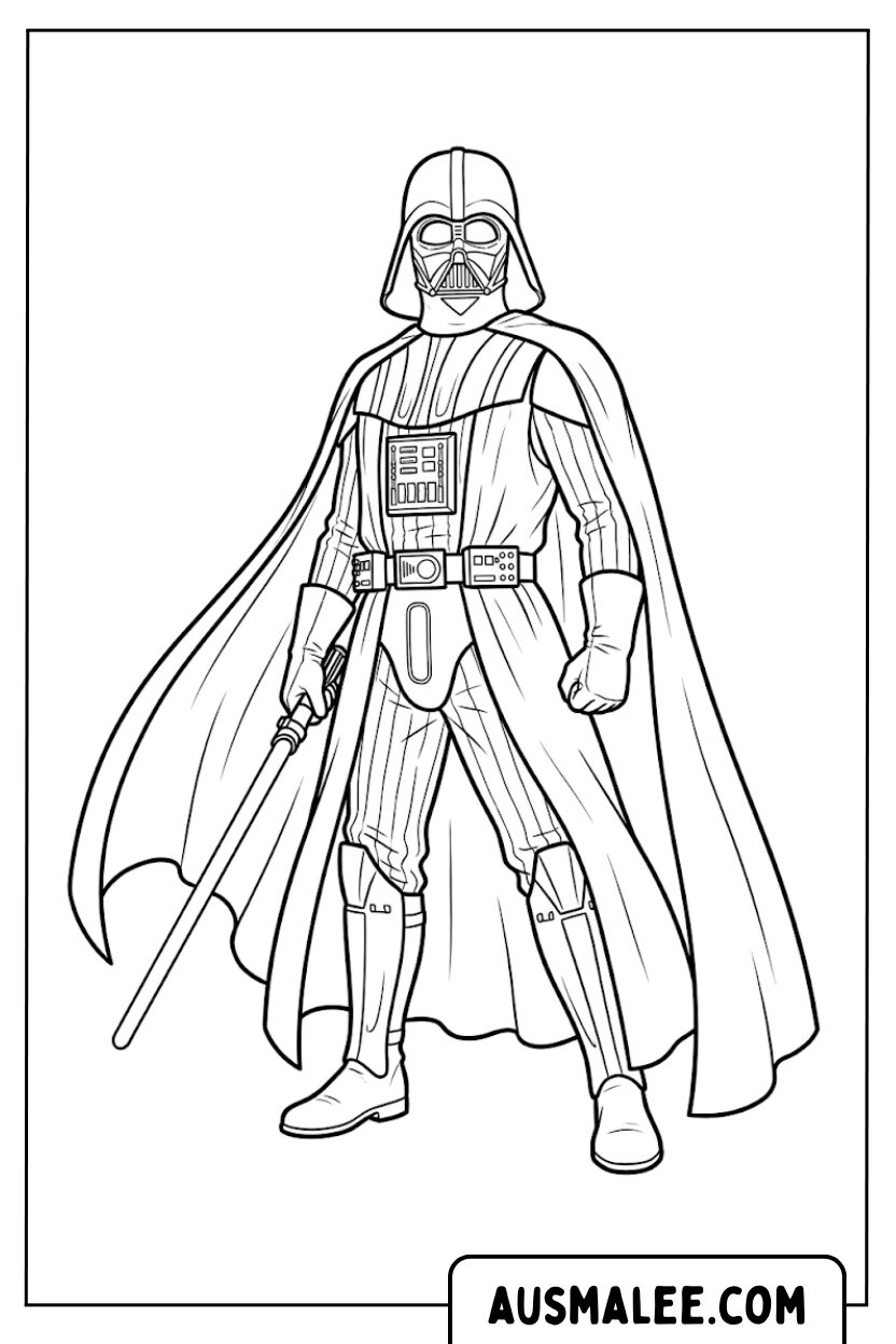 Darth Vader lichtzwaard kleurplaten
