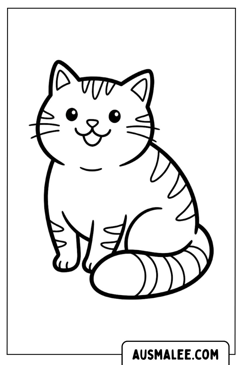 Coloriage chat assis