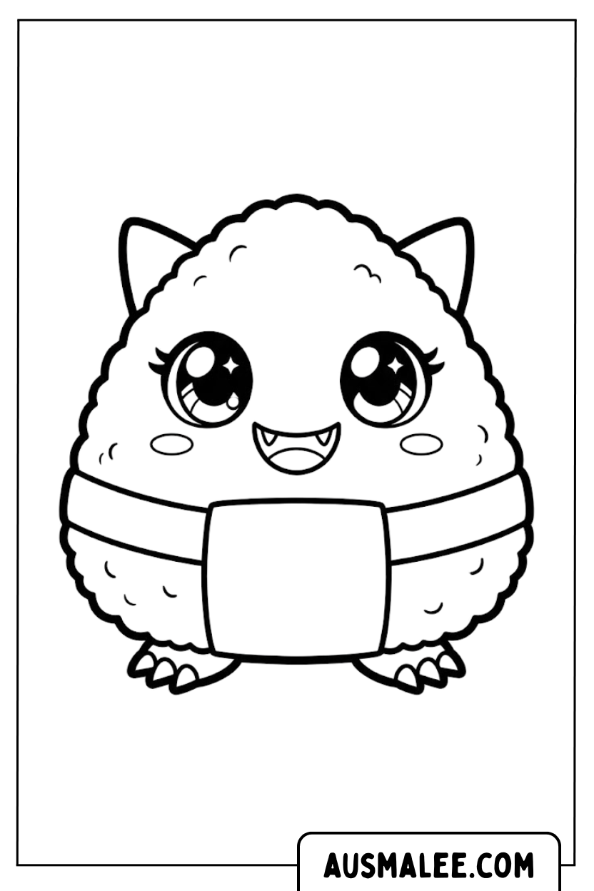 Coloriages d'animaux onigiri kawaii