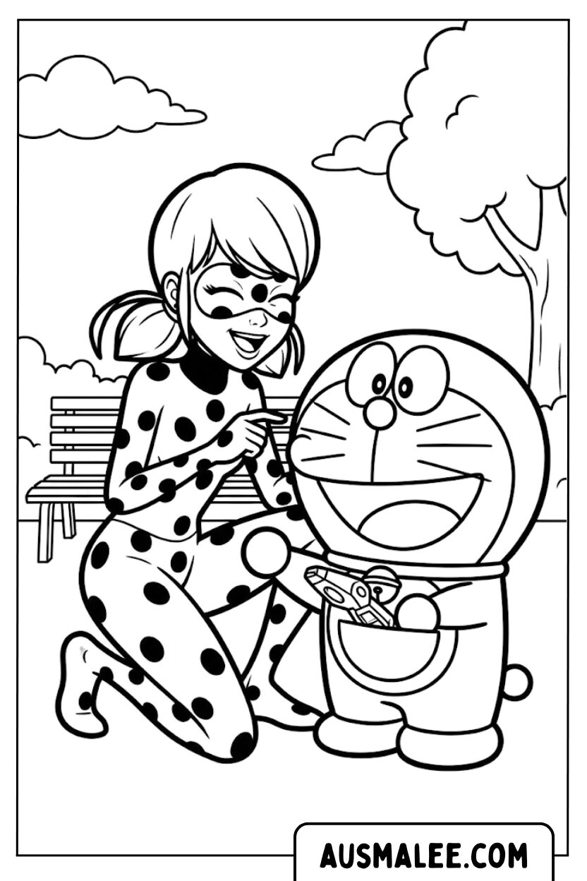 Ladybug And Doraemon Coloring Pages
