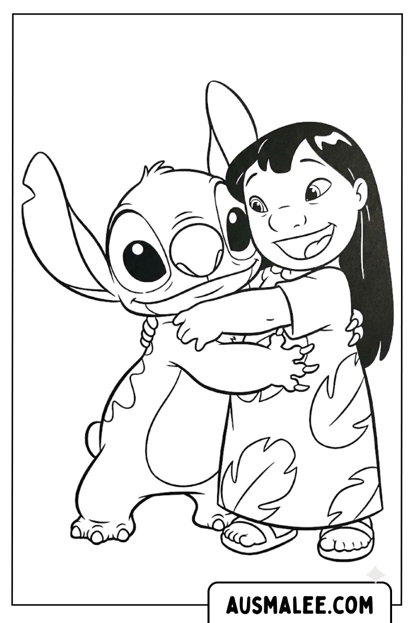 Lilo And Stitch Embrace Coloring Pages