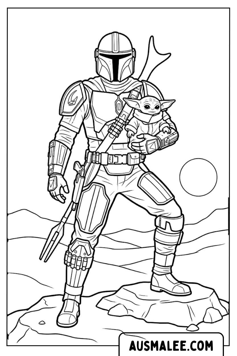 Mandalorian Grogu Kind Kleurplaten
