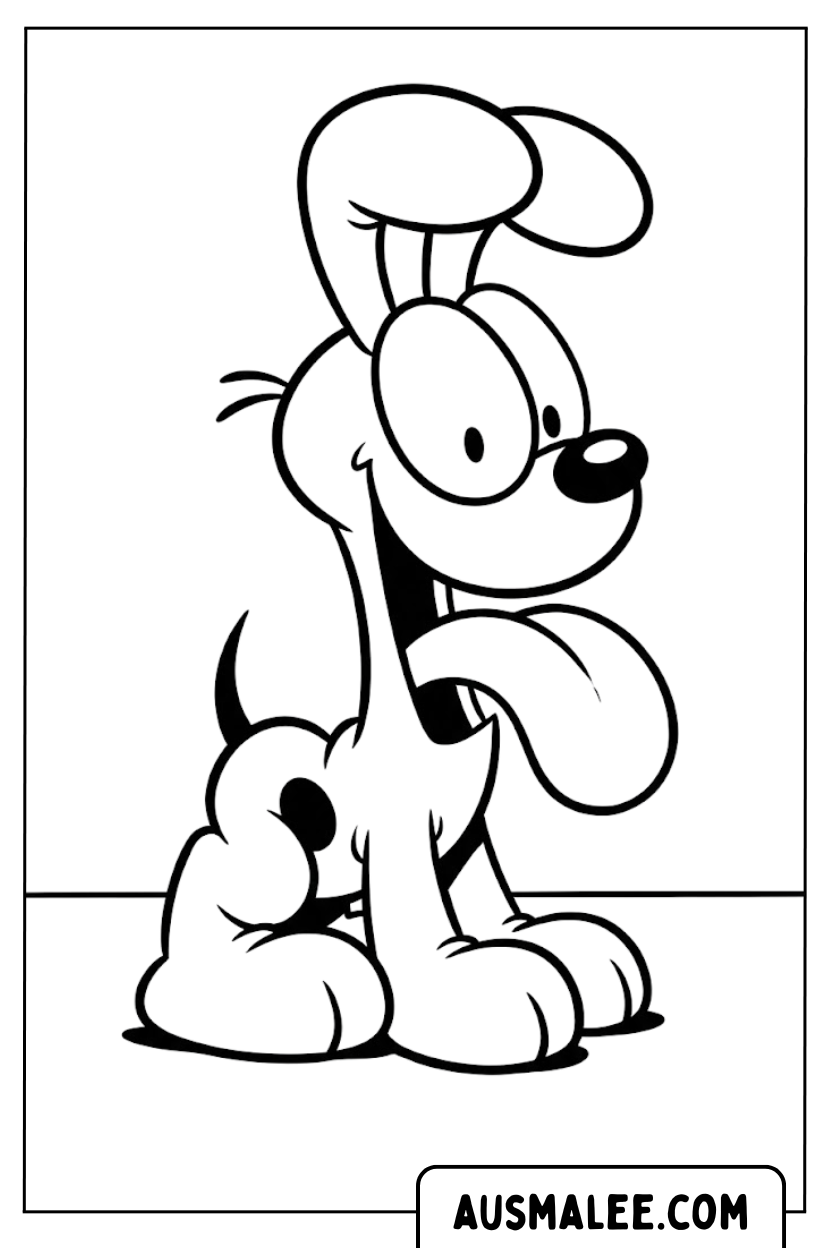 Kleurplaten Odie hond Garfield