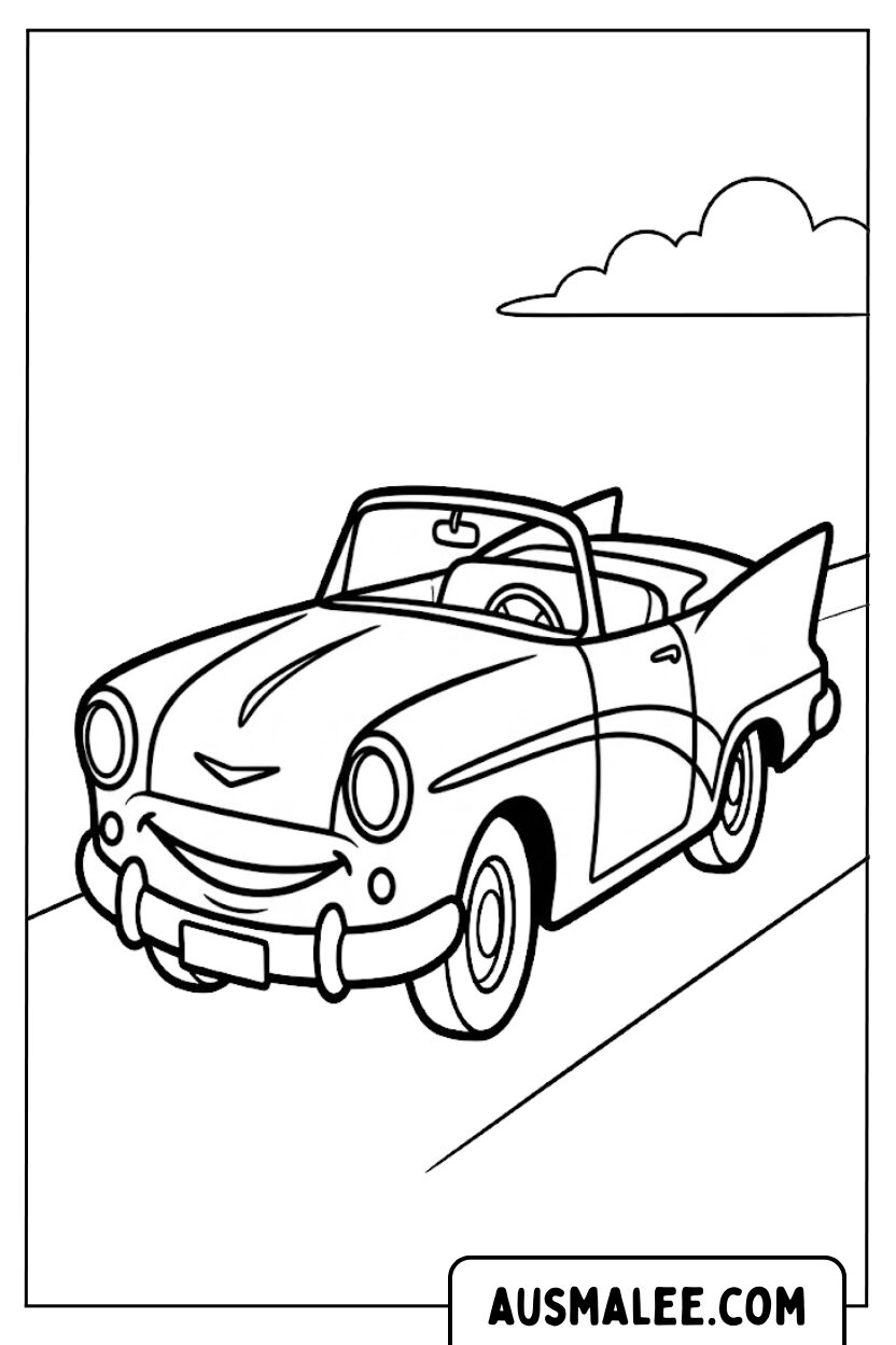 Coloriages cabriolet vintage