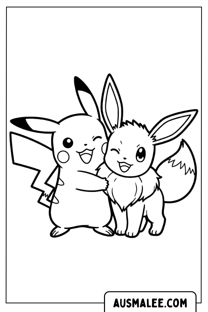 Malvorlagen Pikachu Evoli Freunde