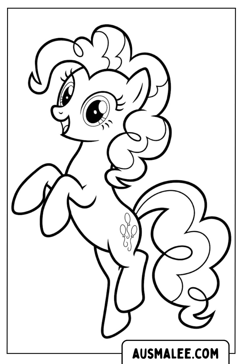 Pinkie Pie Bouncing Coloring Pages