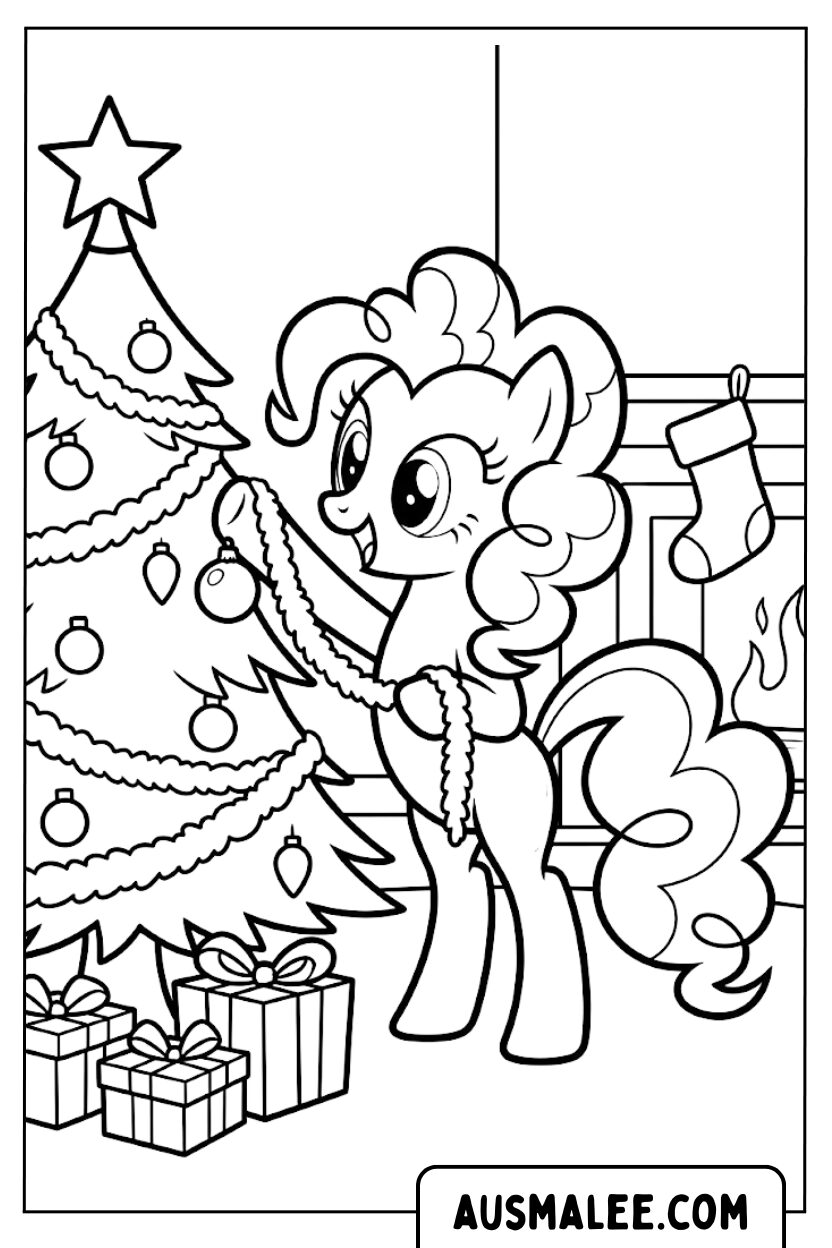 Pinkie Pie Christmas coloring pages