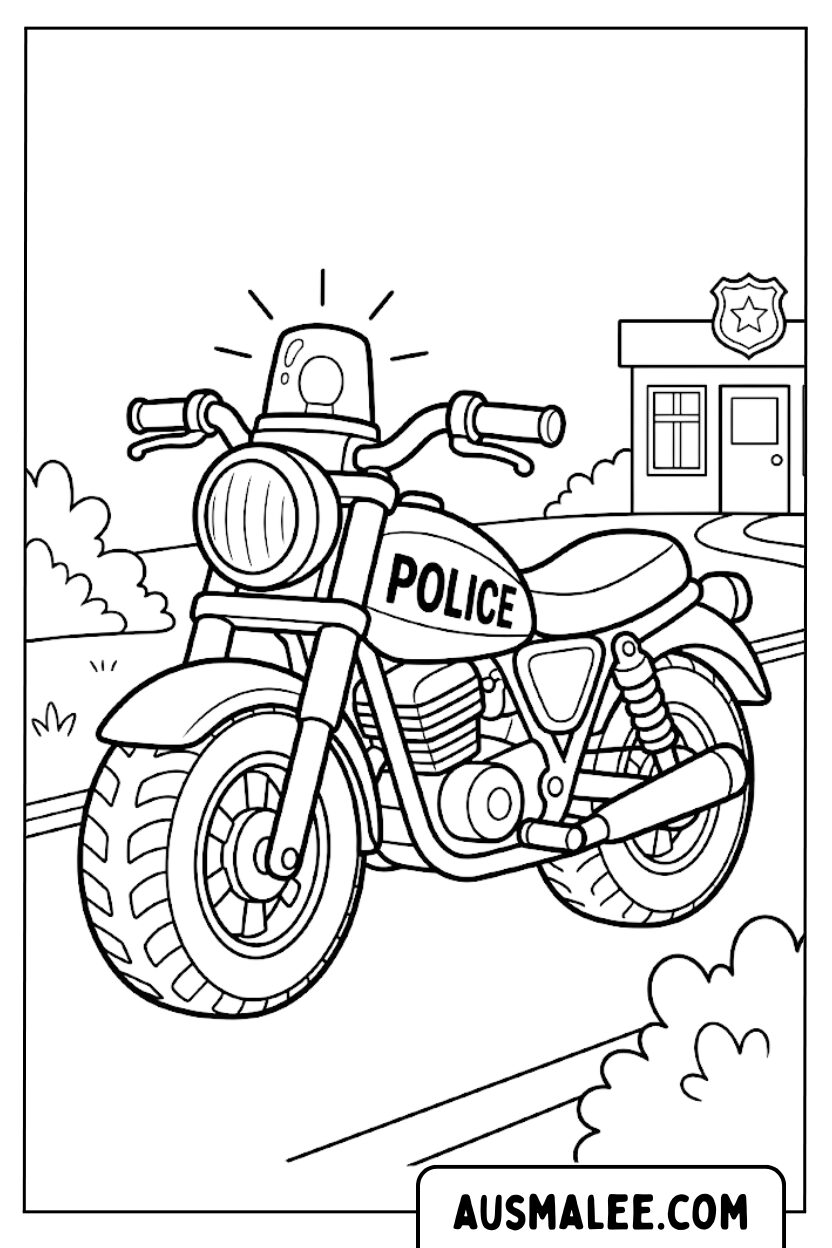 Motorpolitie politie kleurplaten